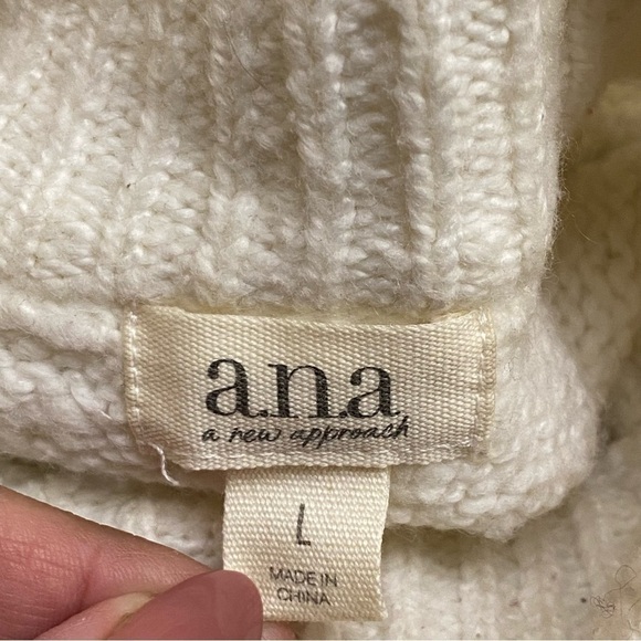 a.n.a. a new approach Cream Mock Neck Fair Isle Print Sweater Cotton-blend - Picture 5 of 7